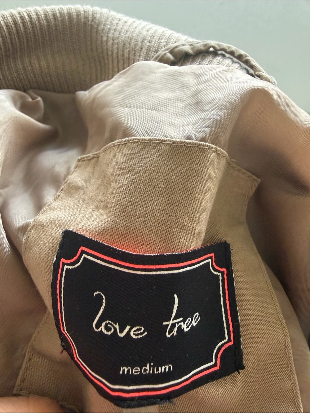 Love Tree Tan Hooded Bomber Jacket - Picture 3 of 5